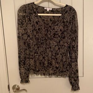 Black and Tan Paisley Blouse
